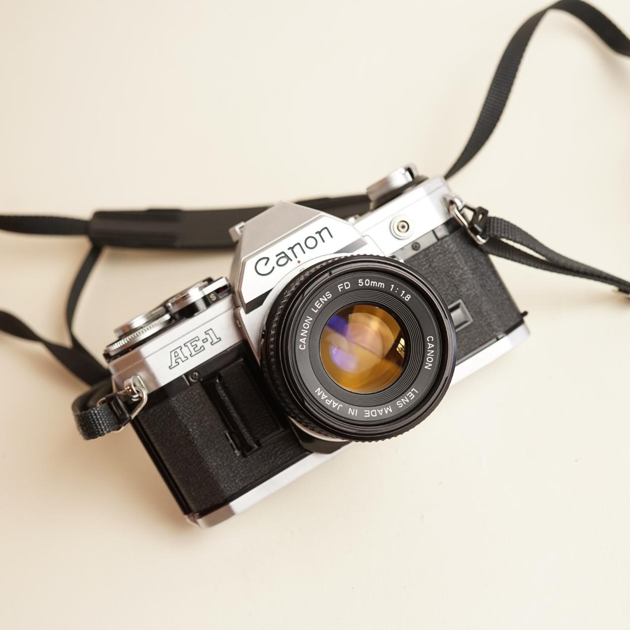 Canon AE-1 Film Camera | 35mm SLR Camera w/ 50mm Lens | Tested & Working | Black & Silver