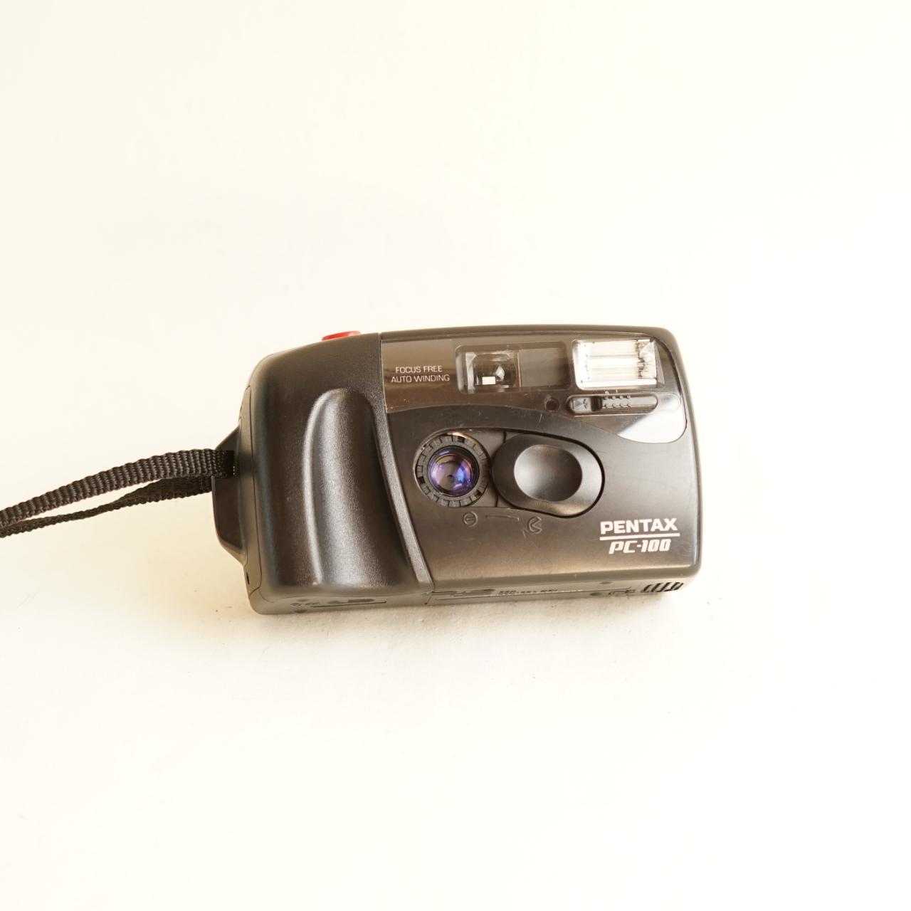 Pentax PC-100 Film Camera | 35mm Point & Shoot | Tested & Working | Black