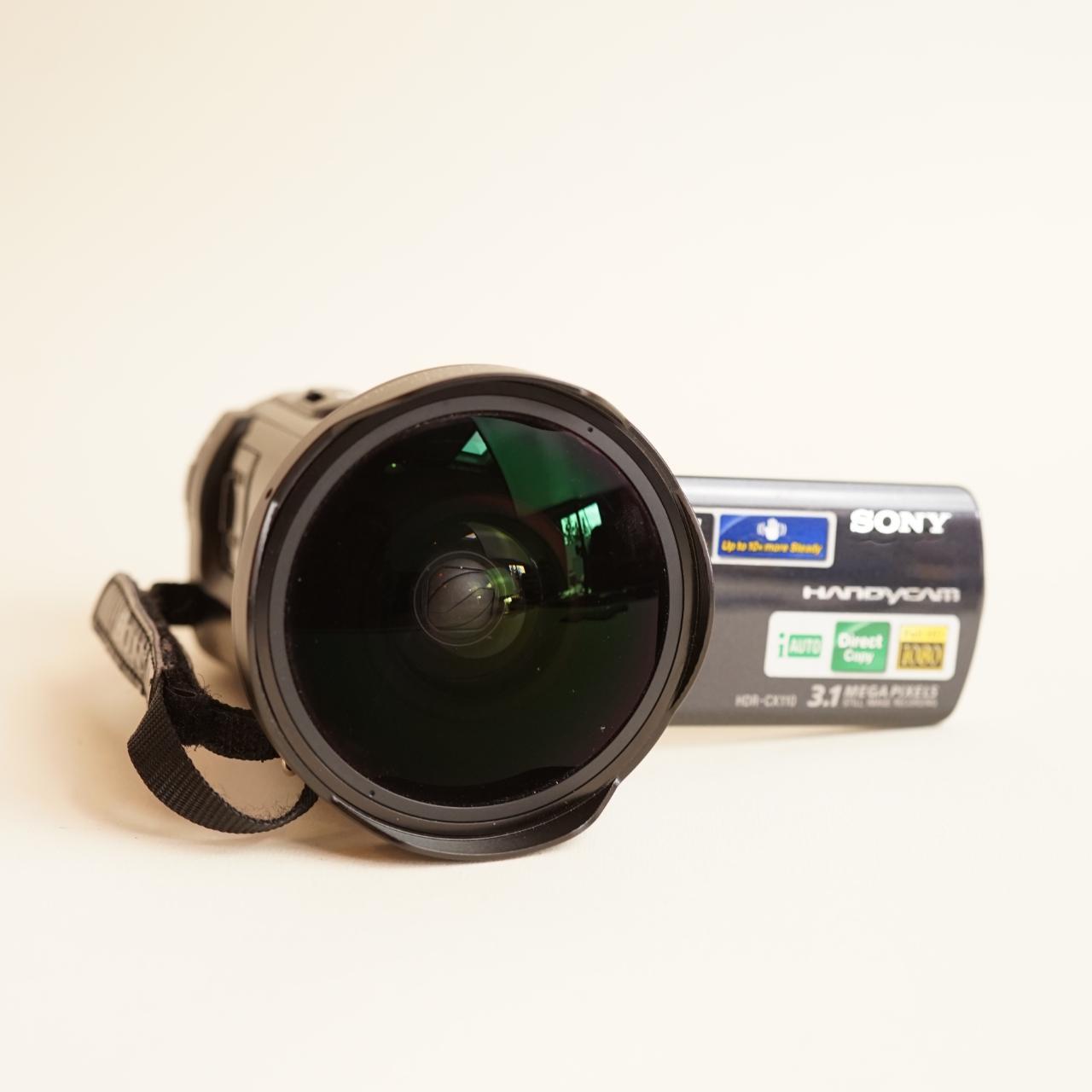 Sony Handycam HDR-CX110 Digital Camcorder | SoCal Cameras Fisheye Lens | Tested & Working | Grey