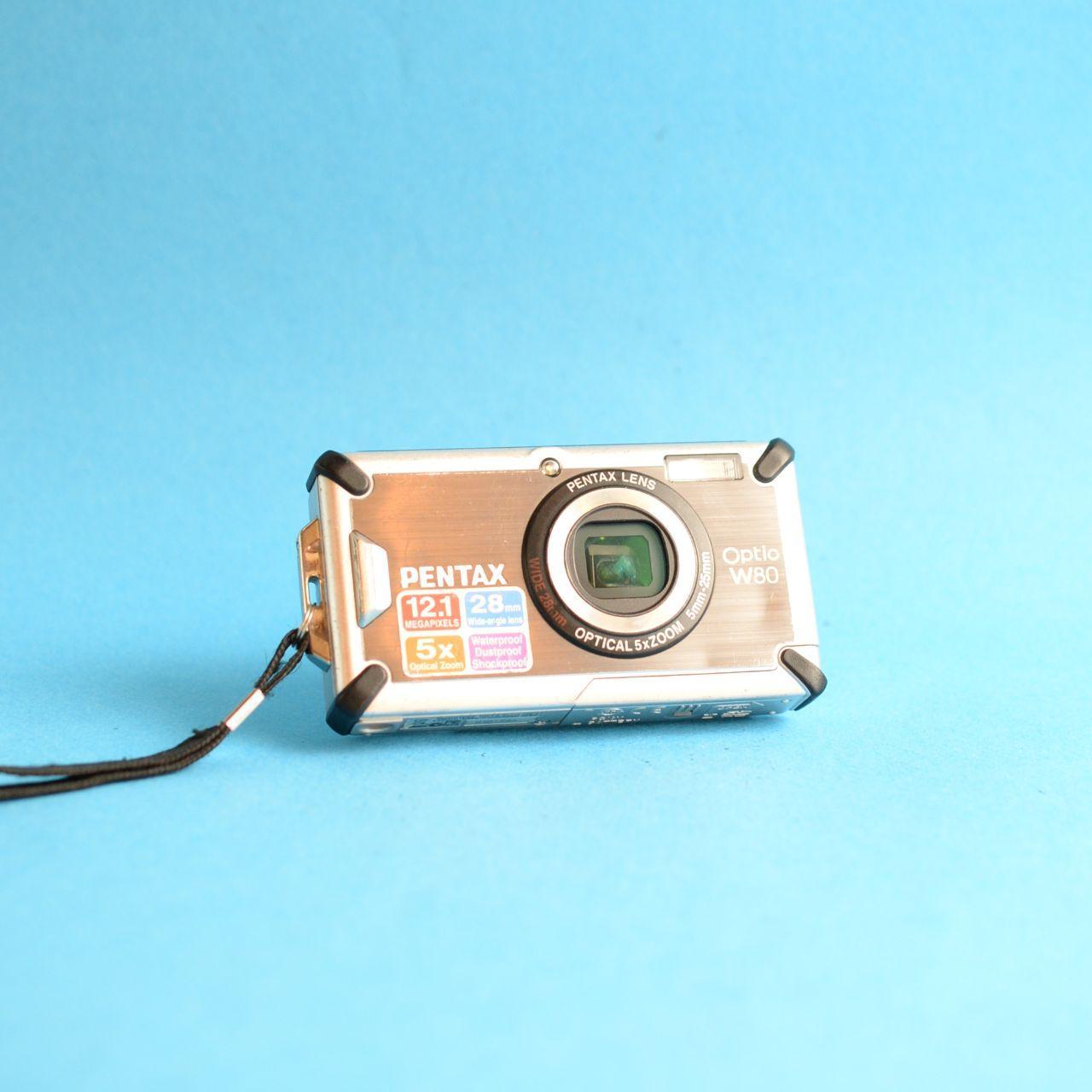 Pentax Optio W80 Digital Camera | 12.1MP | Tested & Working | Silver & Black