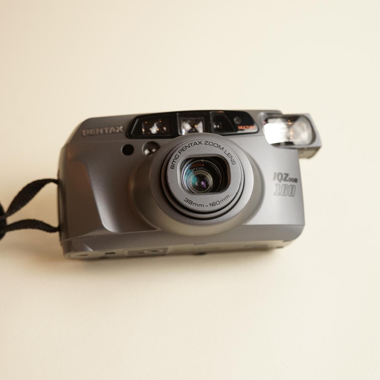 Pentax IQZoom 160 35mm Point & Shoot Film Camera | Tested & Working | Grey