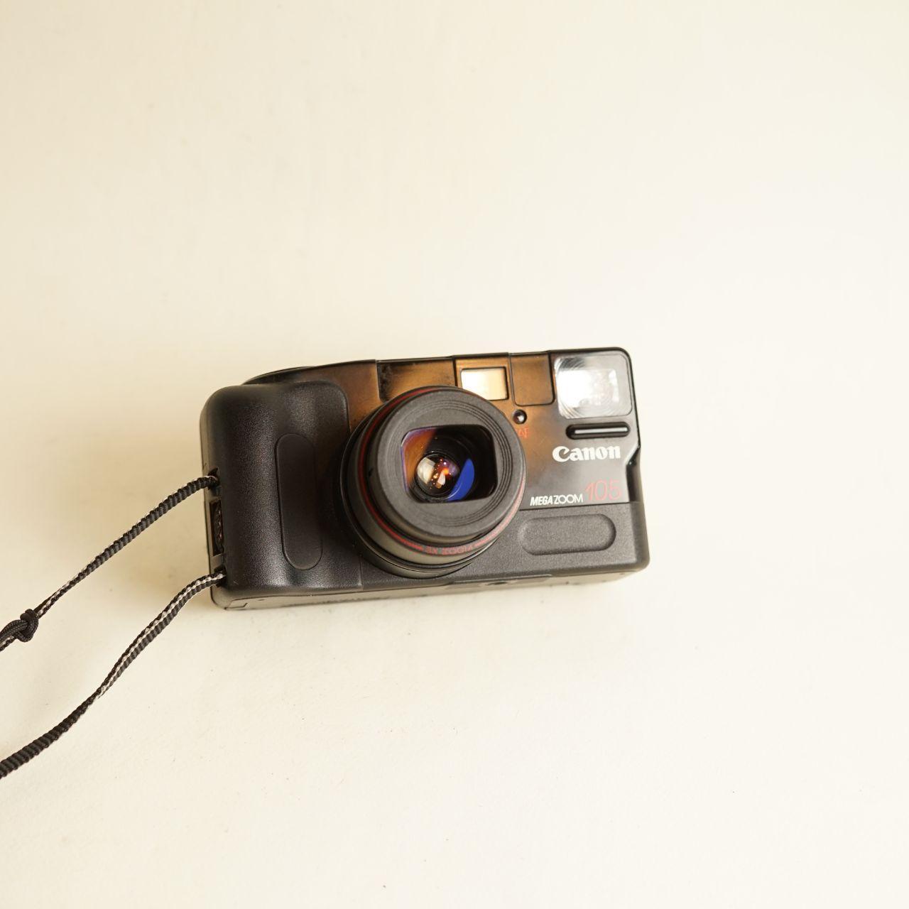 Canon Sure Shot Mega Zoom 105 Film Camera | 35mm Point & Shoot | Tested & Working | Black