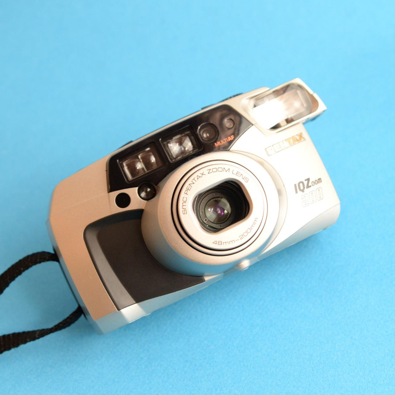 Pentax IQZoom 200 Film Camera | 35mm Point & Shoot | Tested & Working | Silver