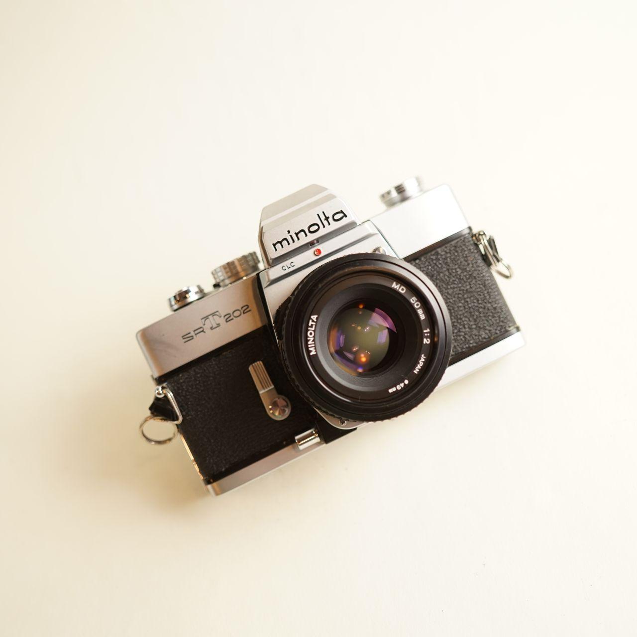 Minolta SRT 202 Film Camera | 35mm SLR | FULLY CLA'D | Silver & Black