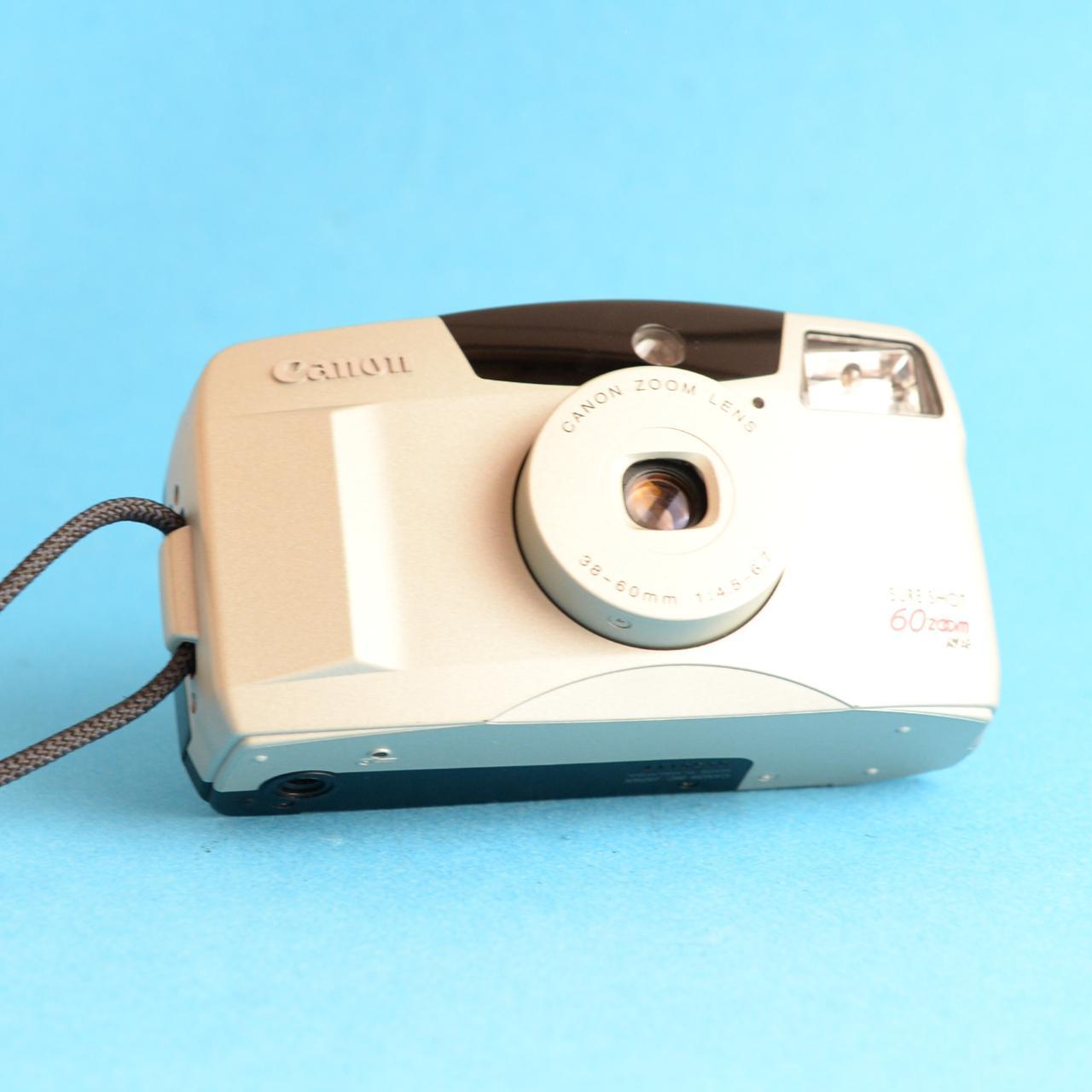Canon Sure Shot 60 Zoom Film Camera | 35mm Point & Shoot | Tested & Working | Silver