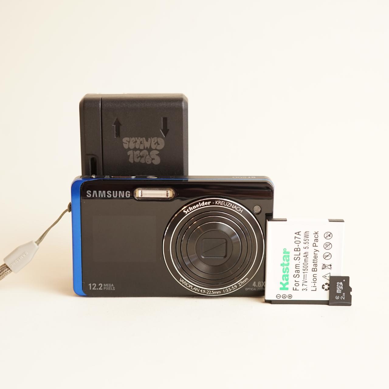 Samsung ST500 Digital Camera | 12.2MP | Tested & Working | Black w/Blue Trim