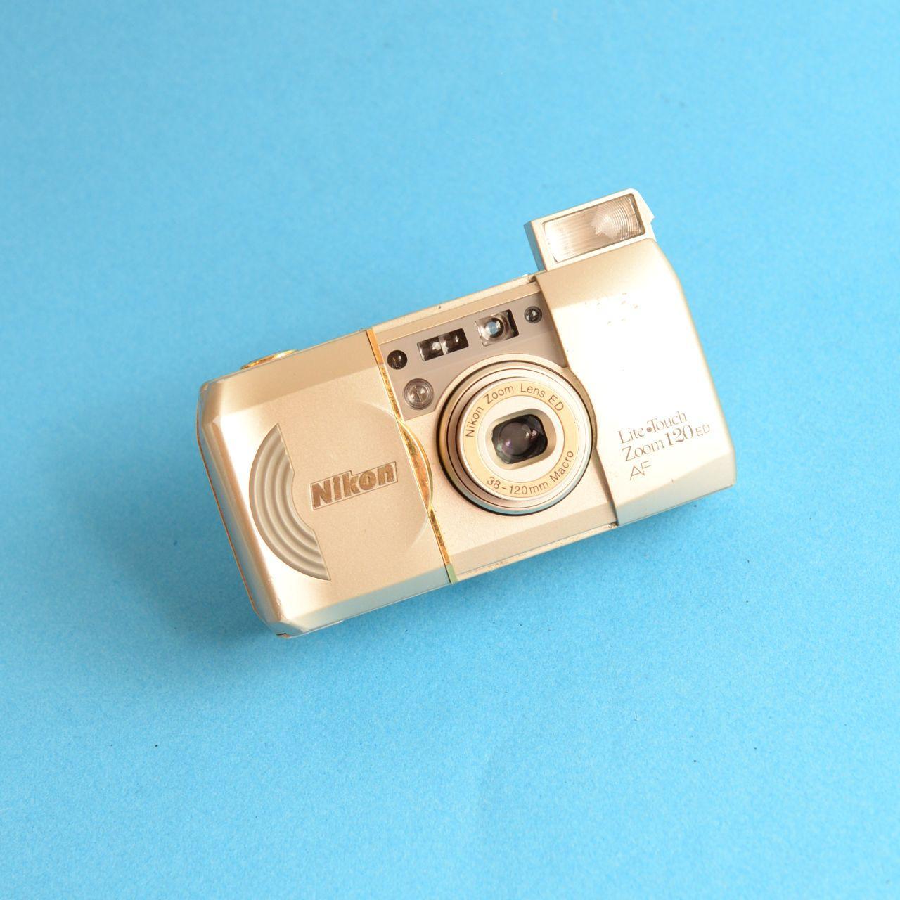 Nikon Lite Touch Zoom 120 Film Camera | 35mm Point & Shoot | Tested & Working | Gold