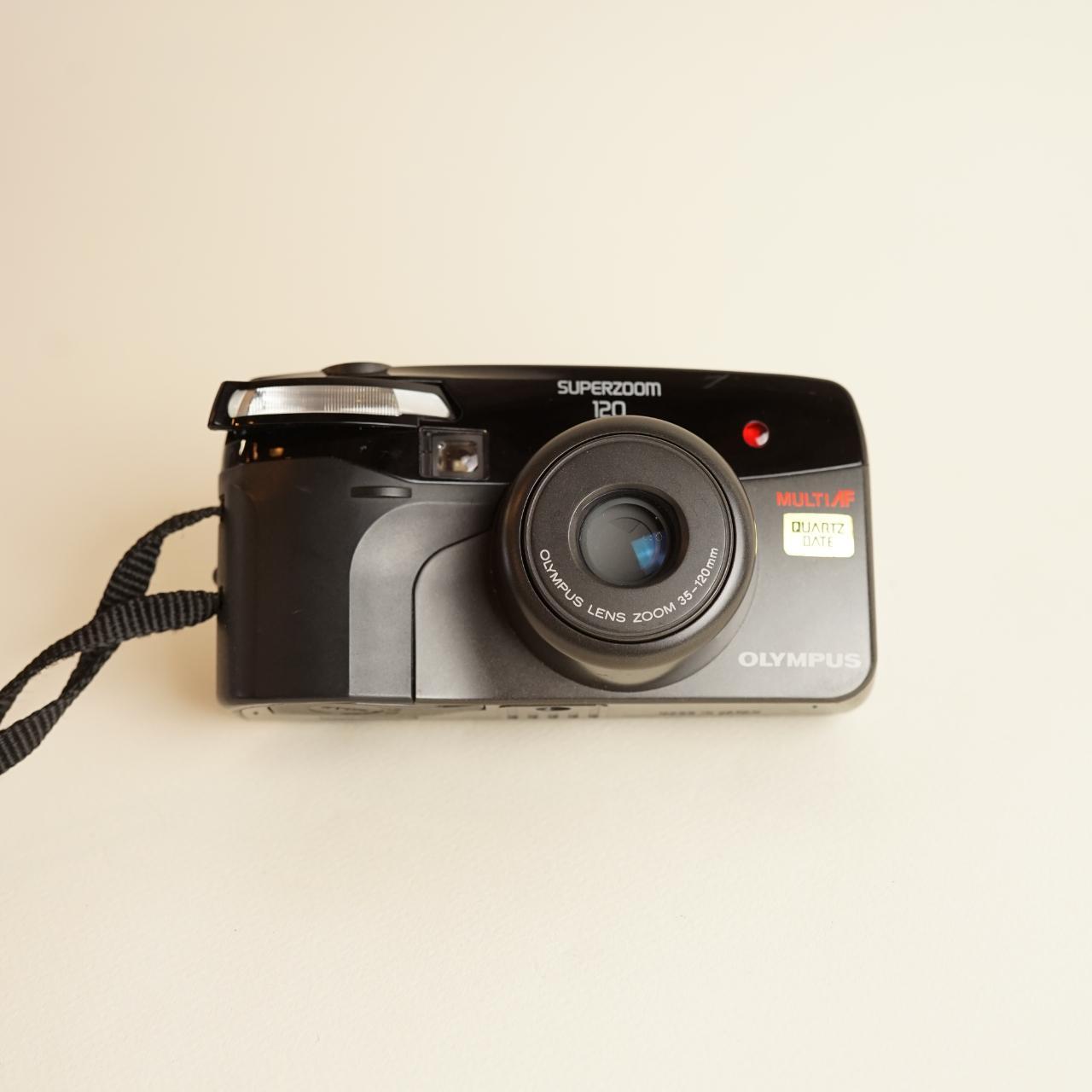 Olympus Superzoom 120 35mm Film Camera | Tested & Working | Silver