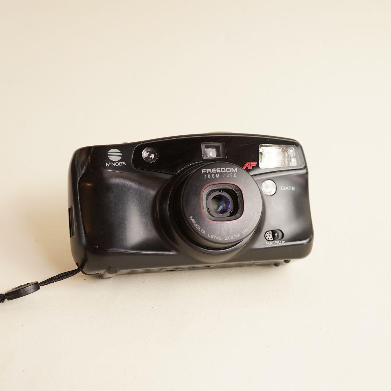 Minolta Freedom Action Zoom 90 Film Camera | 35mm Point & Shoot | Tested & Working | Black