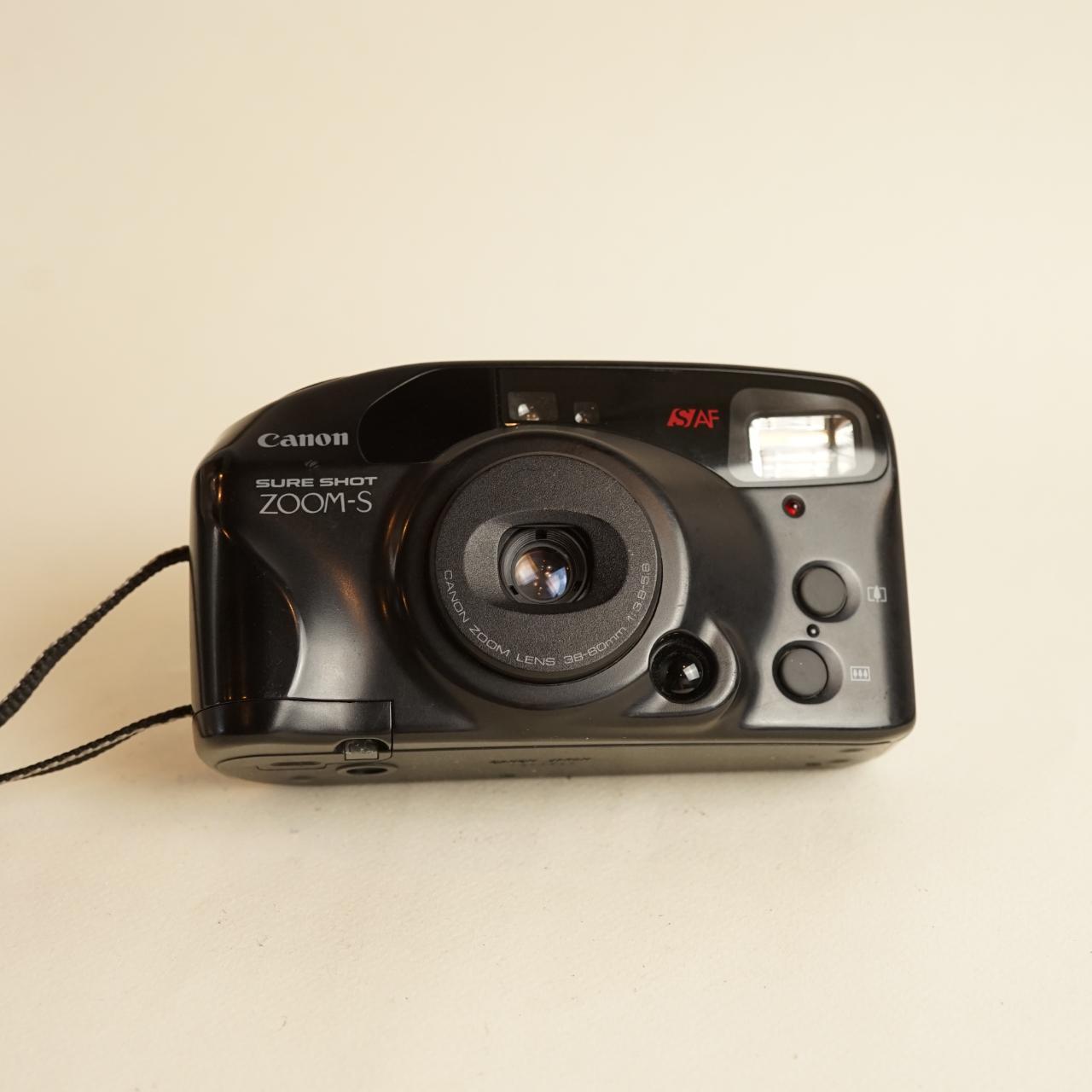 Canon Sure Shot Zoom-S Film Camera | 35mm Point & Shoot | Black | Tested & Working