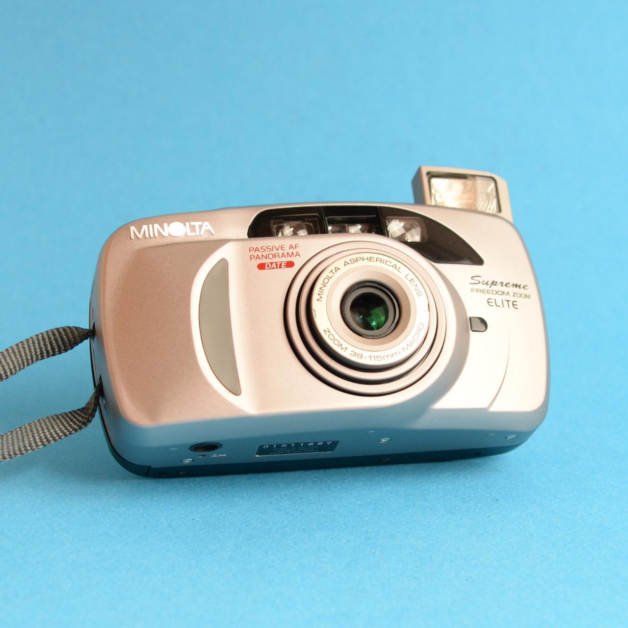 Minolta Supreme Freedom Zoom Elite Film Camera | 35mm Point & Shoot | Tested & Working | Silver