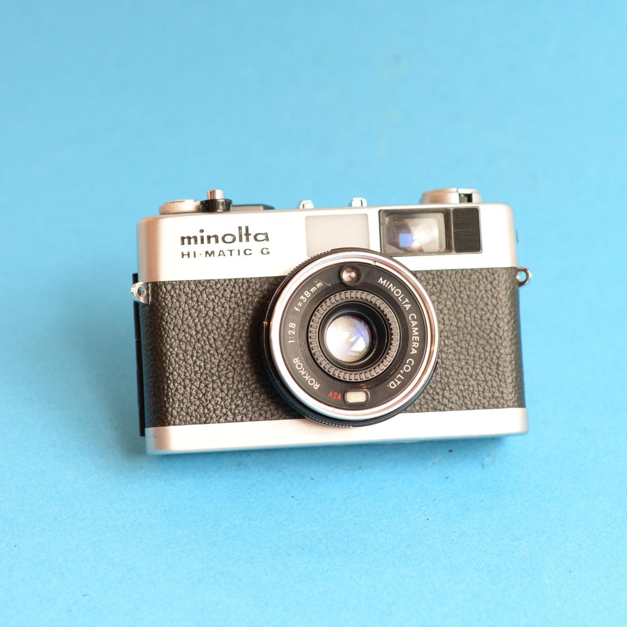 Minolta Hi-Matic G Film Camera | 35mm Rangefinder | Tested & Working | Silver & Black