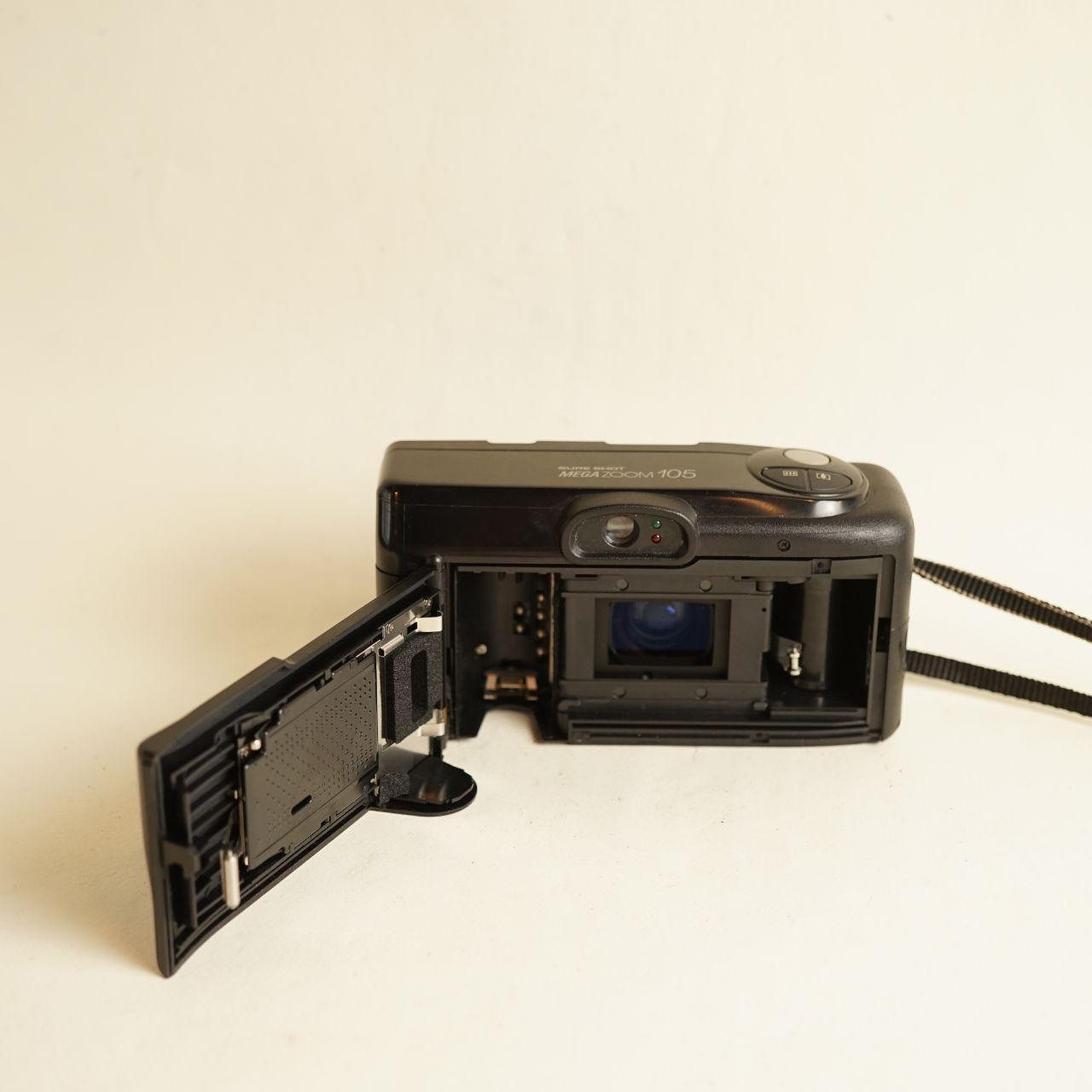 Canon Sure Shot Mega Zoom 105 Film Camera | 35mm Point & Shoot | Tested & Working | Black