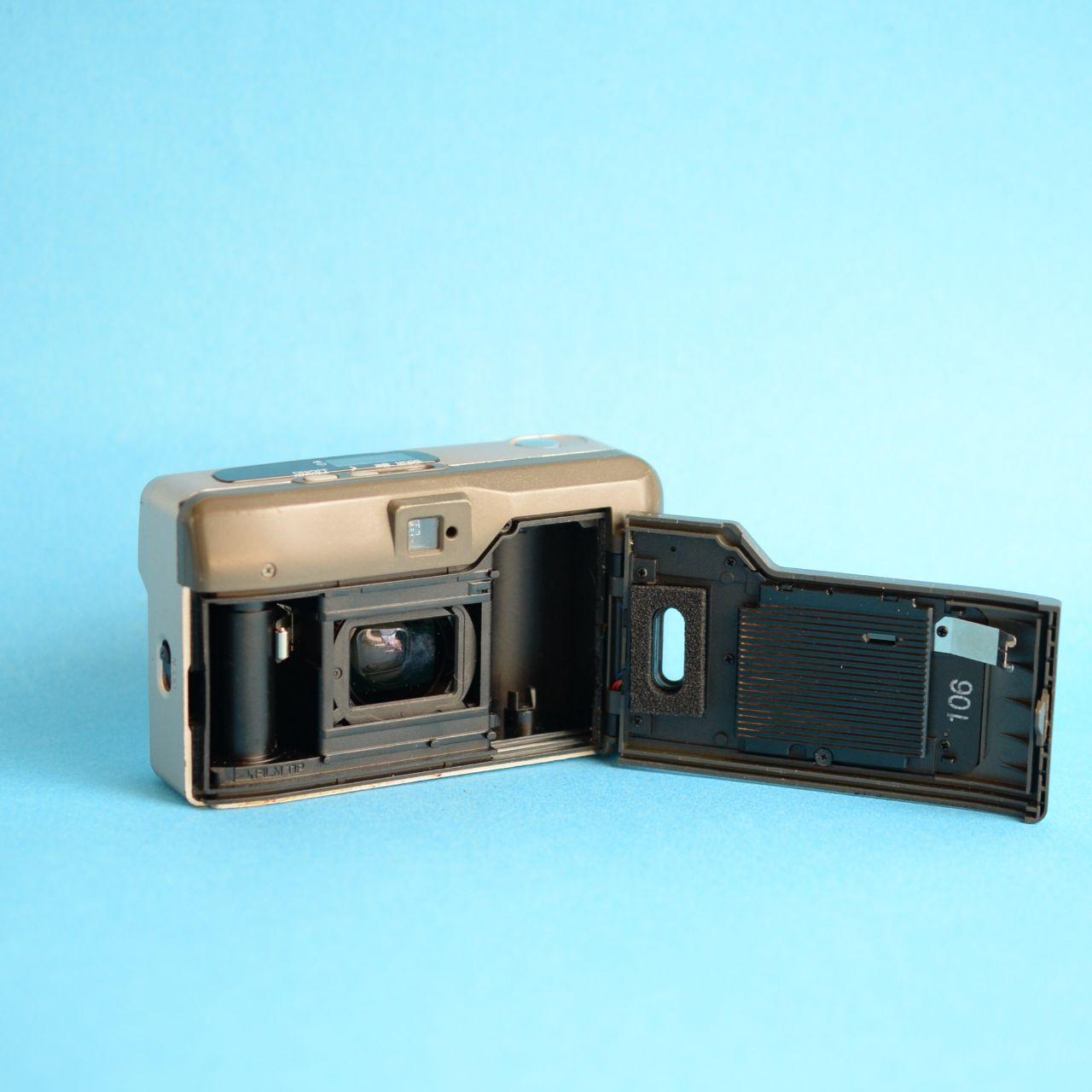 Vivitar PZ3090 Date-A-Print Film Camera | 35mm Point & Shoot | Tested & Working | Gold