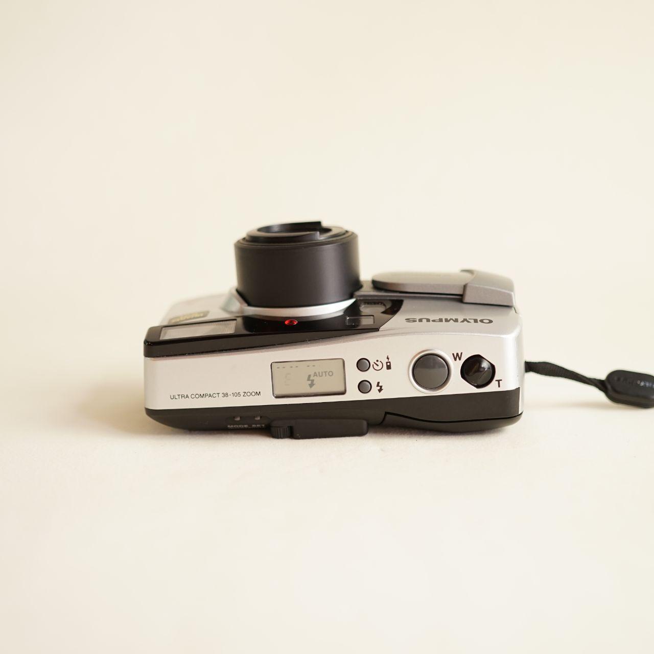 Olympus SuperZoom 105R Film Camera | 35mm Point & Shoot | Tested & Working | Silver