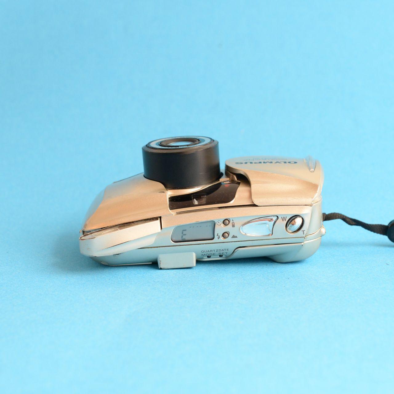 Olympus Infinity Stylus Epic Zoom 80 Film Camera | 35mm Point & Shoot | Tested & Working | Cream