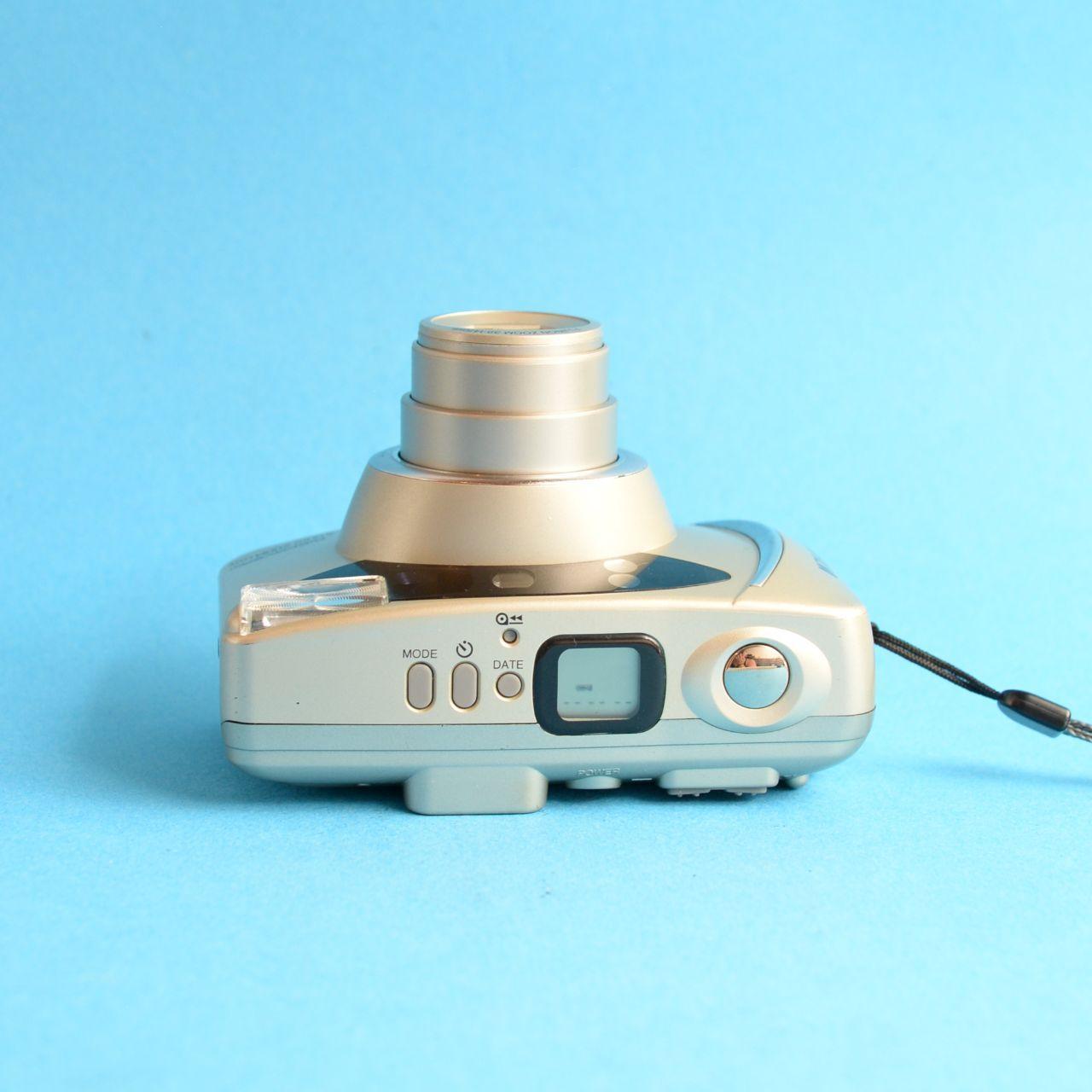 Fujifilm Discovery S1450 Zoom Date Film Camera | 35mm Point & Shoot | Gold | Tested & Working