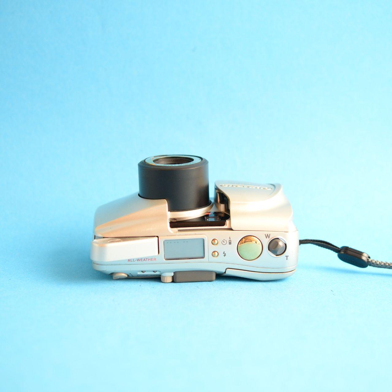 Olympus Infinity Stylus Zoom 115 Deluxe Film Camera | 35mm Point & Shoot | Tested & Working | Gold