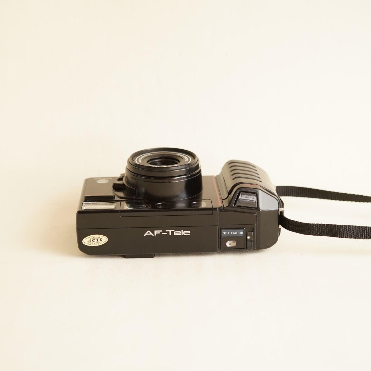 Minolta AutoFocus Tele Film Camera | 35mm Point & Shoot | Tested & Working | Black