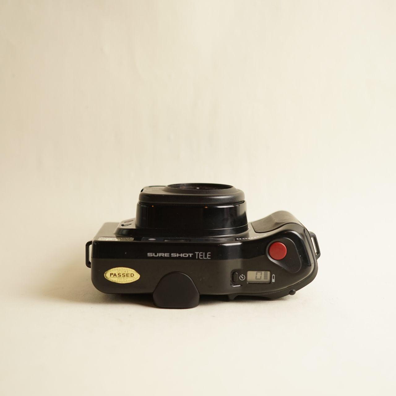 Canon Sure Shot Tele Film Camera | 35mm Point & Shoot | Tested & Working | Black